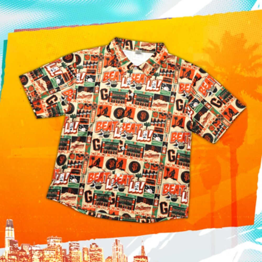 San Francisco Giants 2024 "BEAT LA"  Aloha Shirt Los Angeles Dodgers 6/29/24 - M